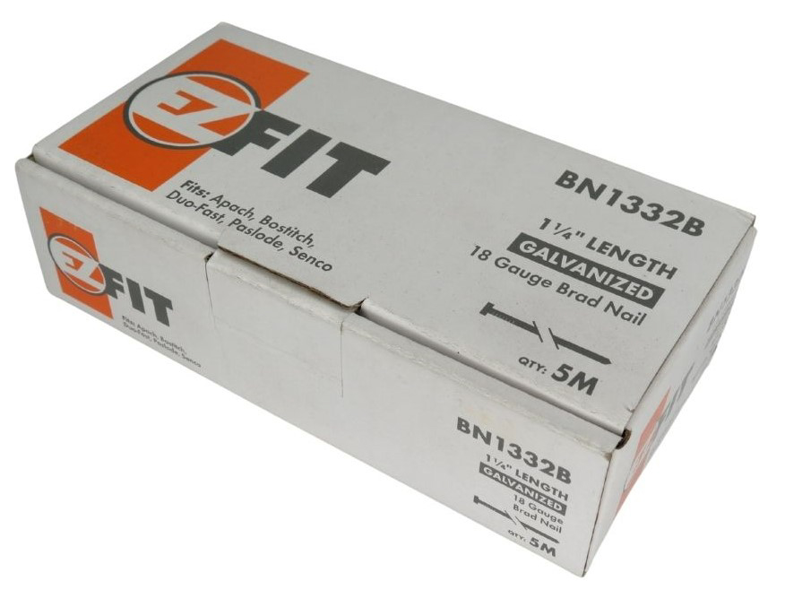 EZfit 18Ga 1.25" Finish Nail Box of 5000