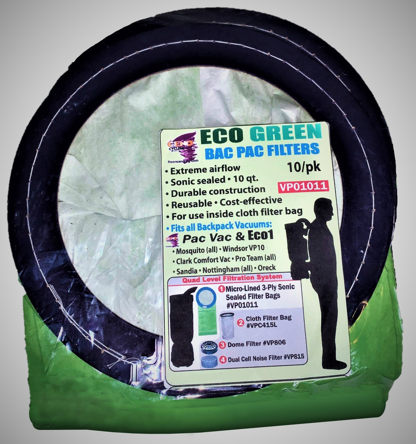 Ceno PacVac Paper Filter Bag 1 Each = 1 Pack of 10