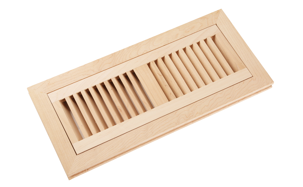 Unfinished Vent 3/4" Thick 4x10 Flush Frame Maple