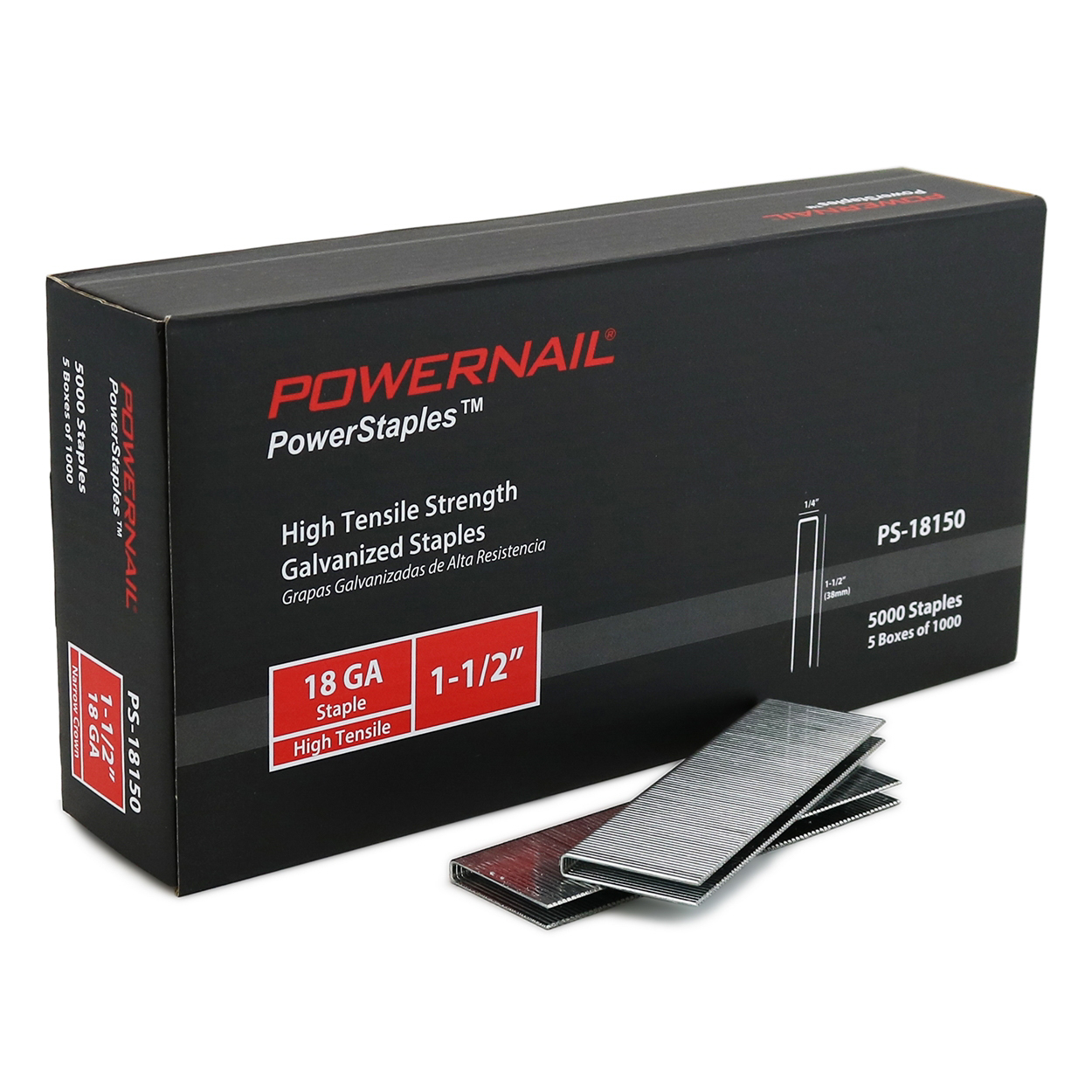 Powernail 18-Gauge 1 1/2&quot; PowerStaples box 1000