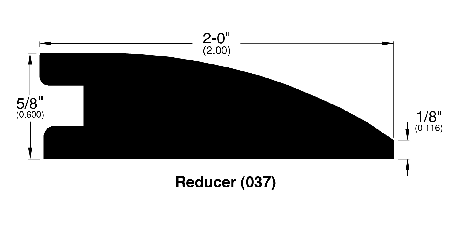 Unfinished Reducer 5/8" Red Oak