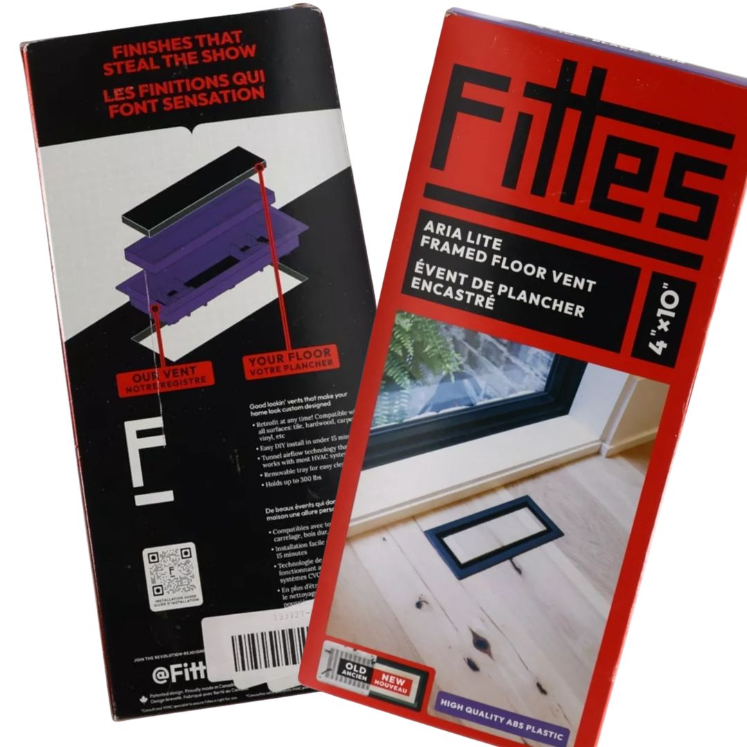 Fittes/Aria Framed Floor Vent Lite 4 x 10 Black