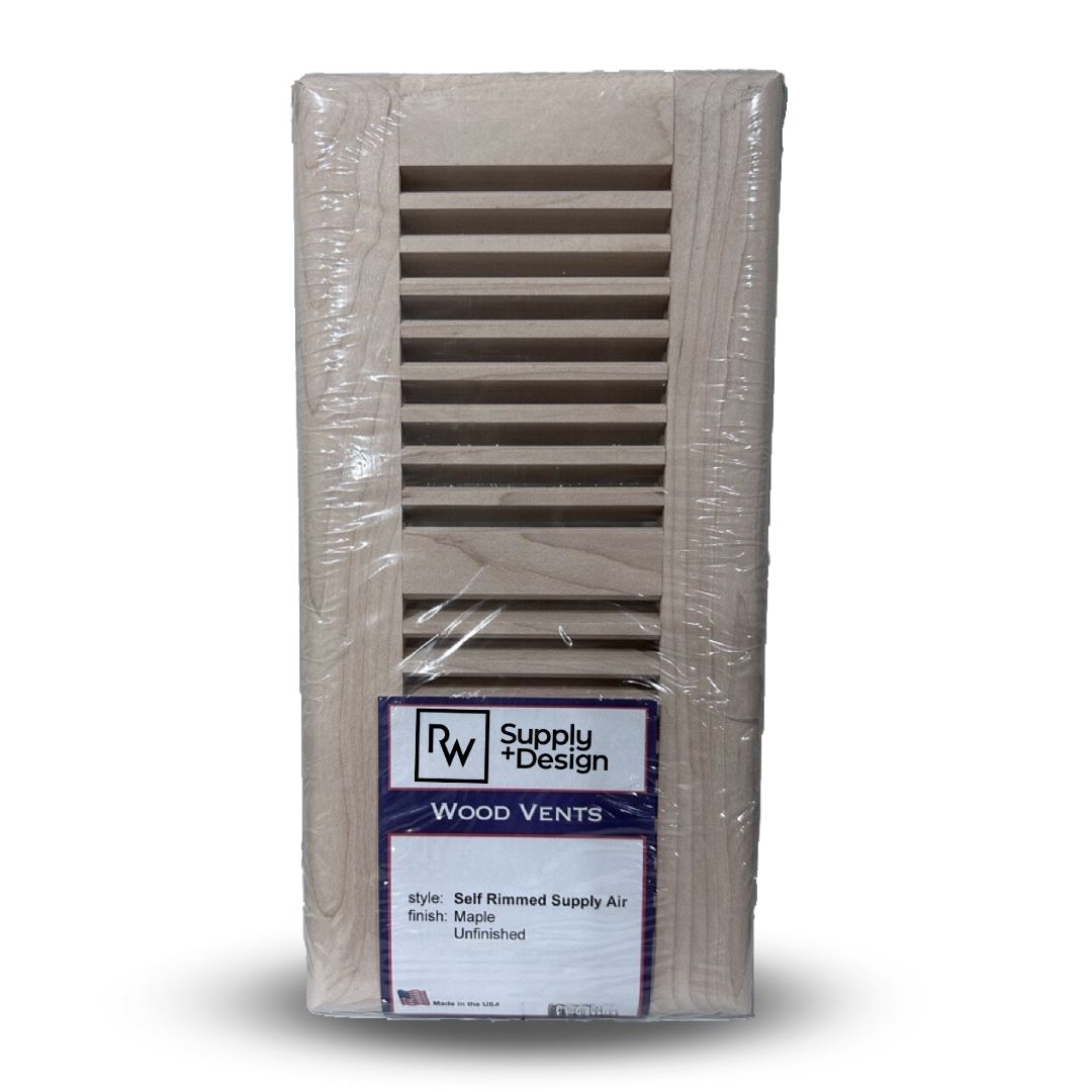 Unfinished Vent 3/4" Thick 2x12 Self-Rimmed Maple