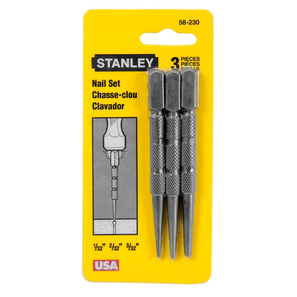 Stanley 3 pc Steel Nail Set