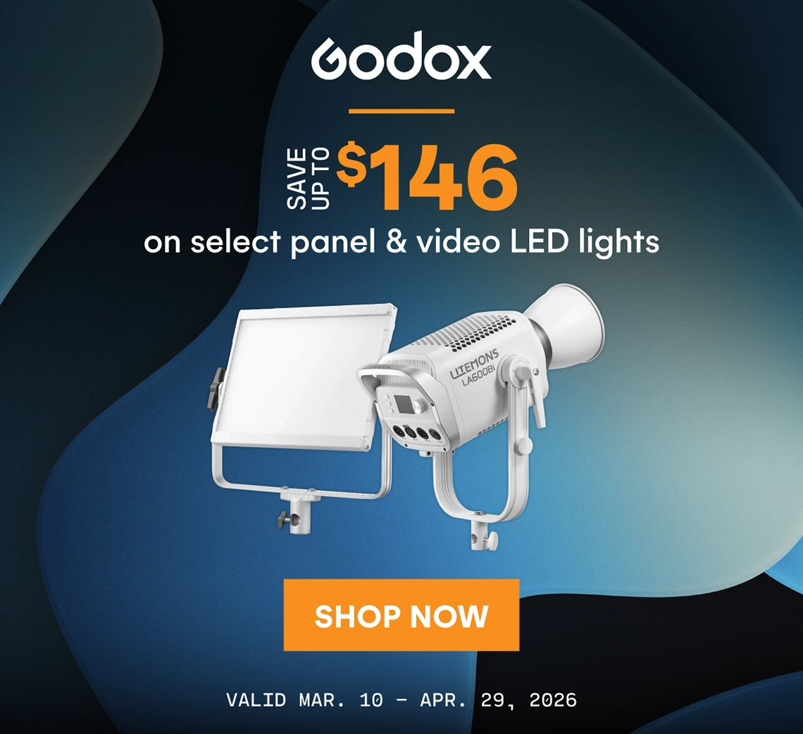 Save up to $146 on select Godox panel and video LED lights