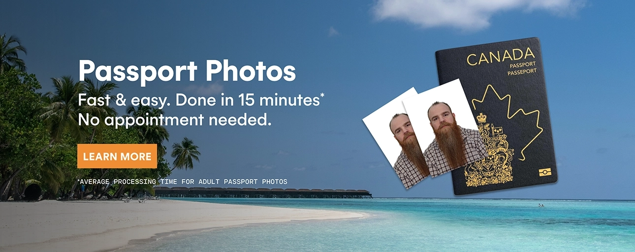 Passport photos are available at Henry's - no appointment needed!