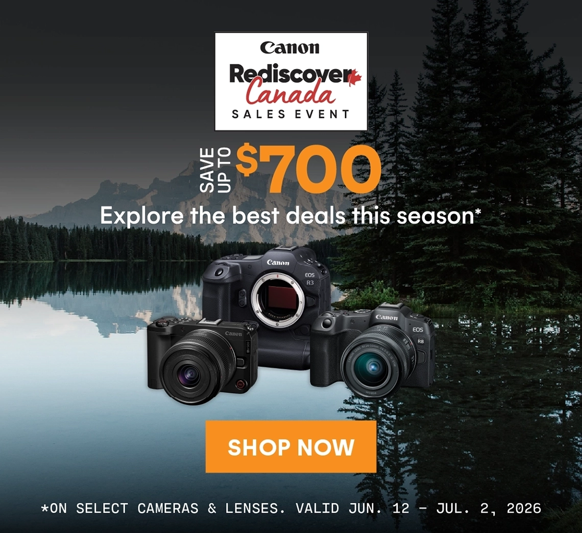 Save up to $700 on select Canon cameras and lenses!