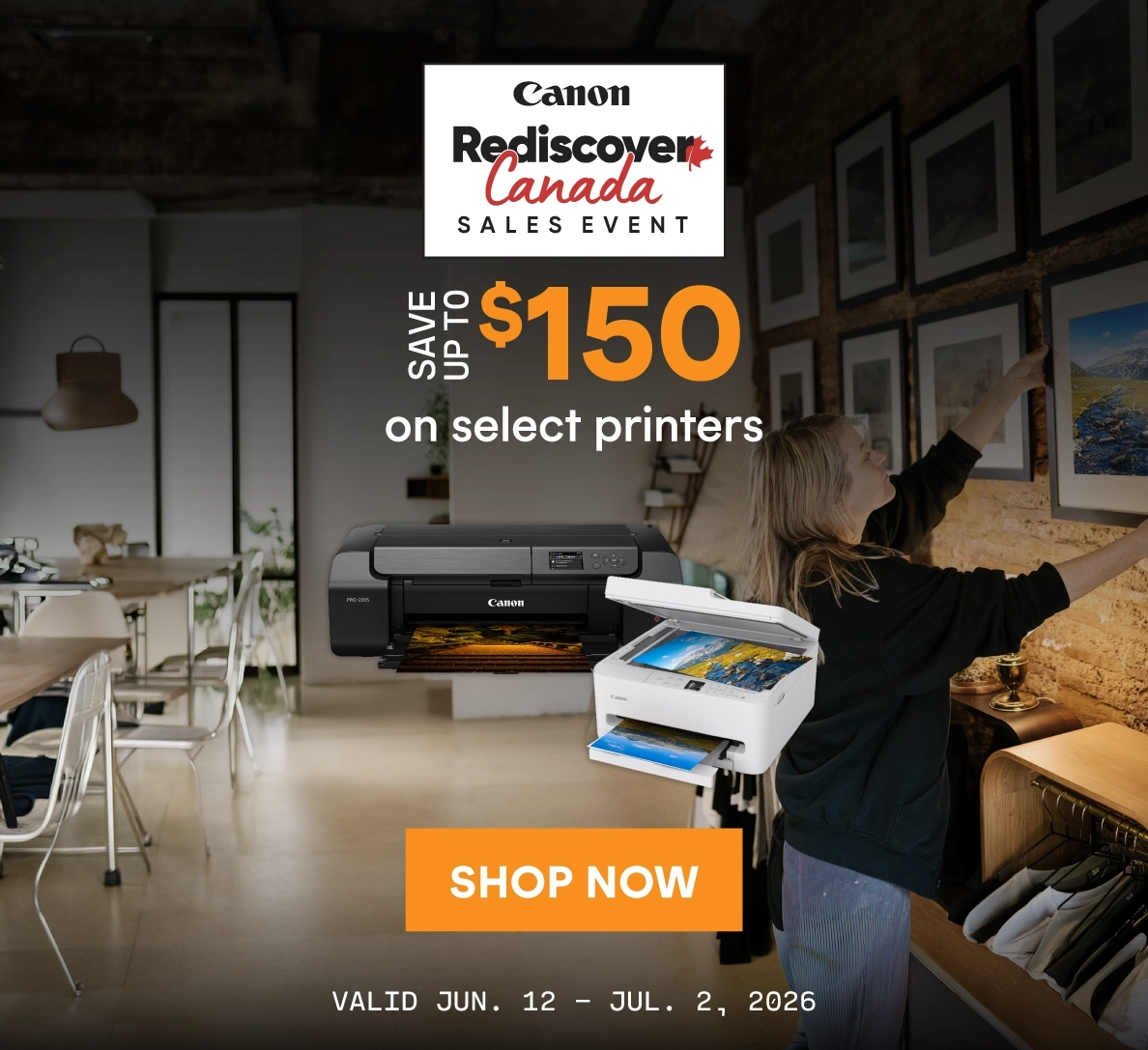 Save up to $150 on select Canon printers