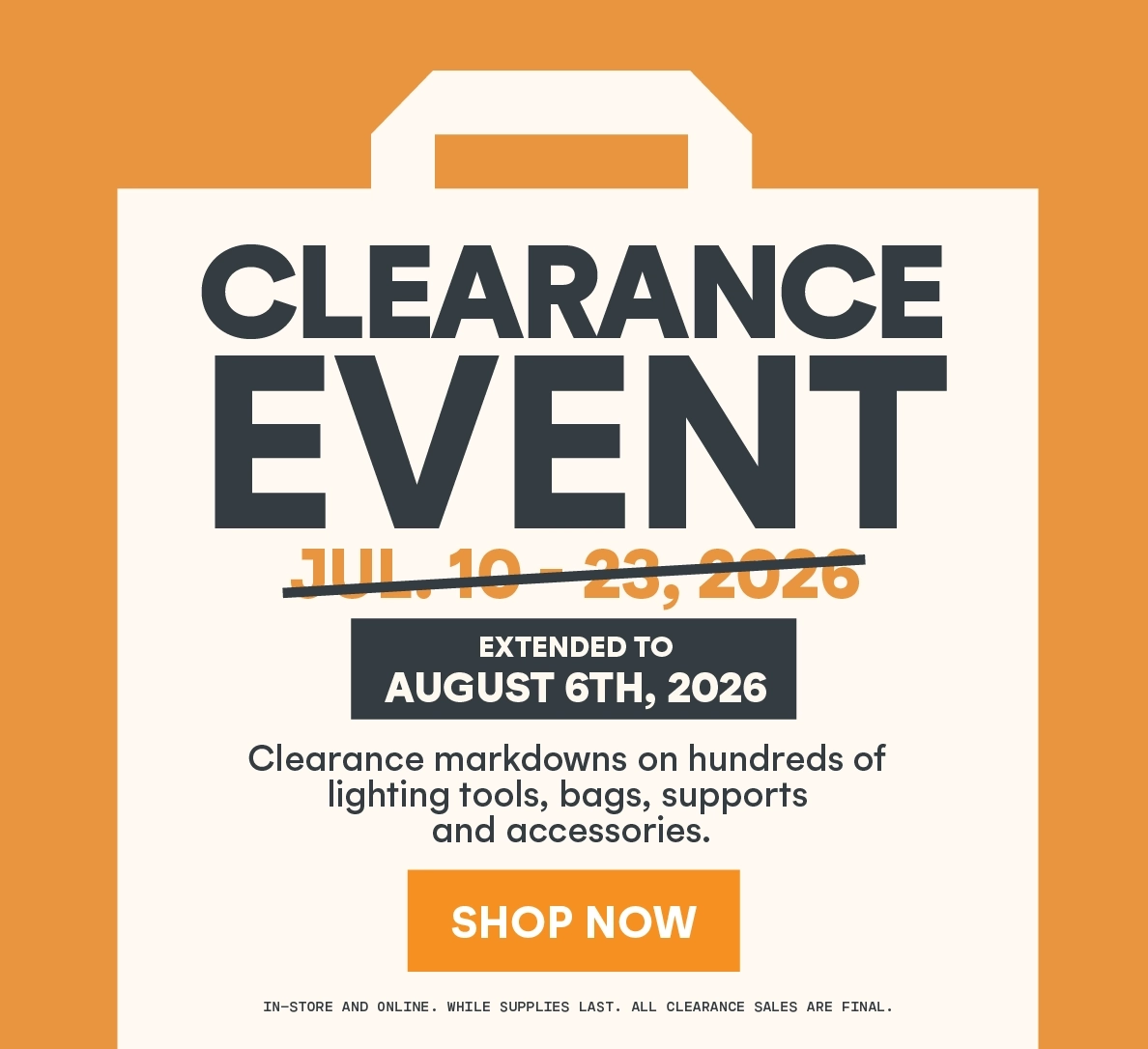 Henry's Clearance Event has been extended