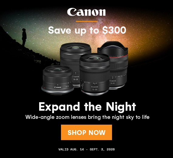 Save up to $300 on select Canon wide-angle zoom lenses