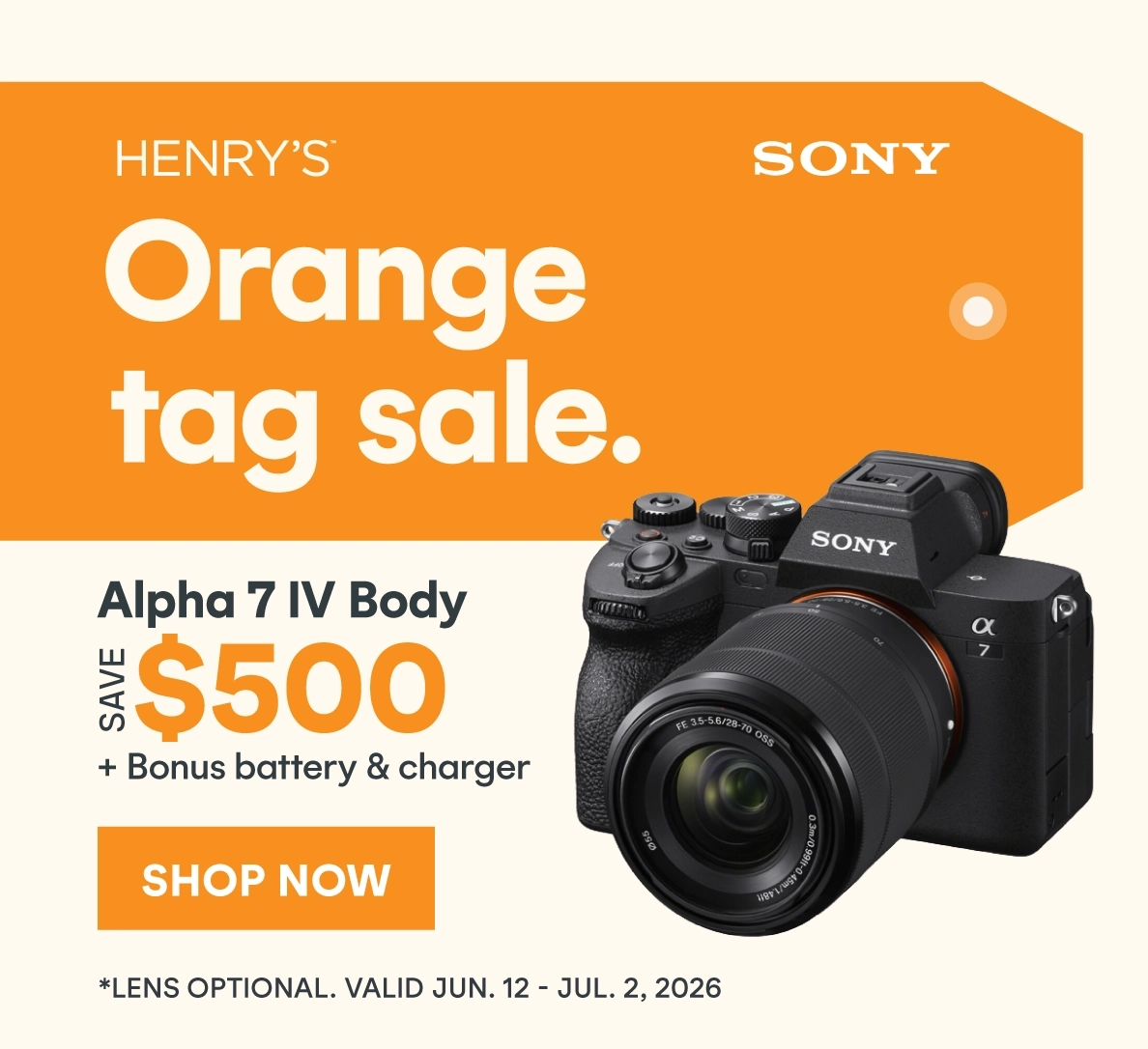 Orange Tag Sale - Save on Sony Alpha A7 IV