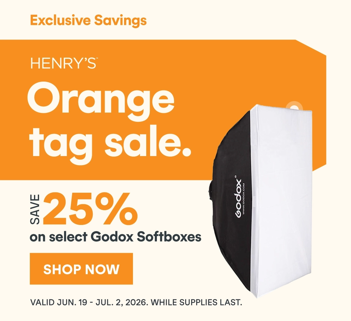 Orange Tag Sale - Save on Godox Softboxes
