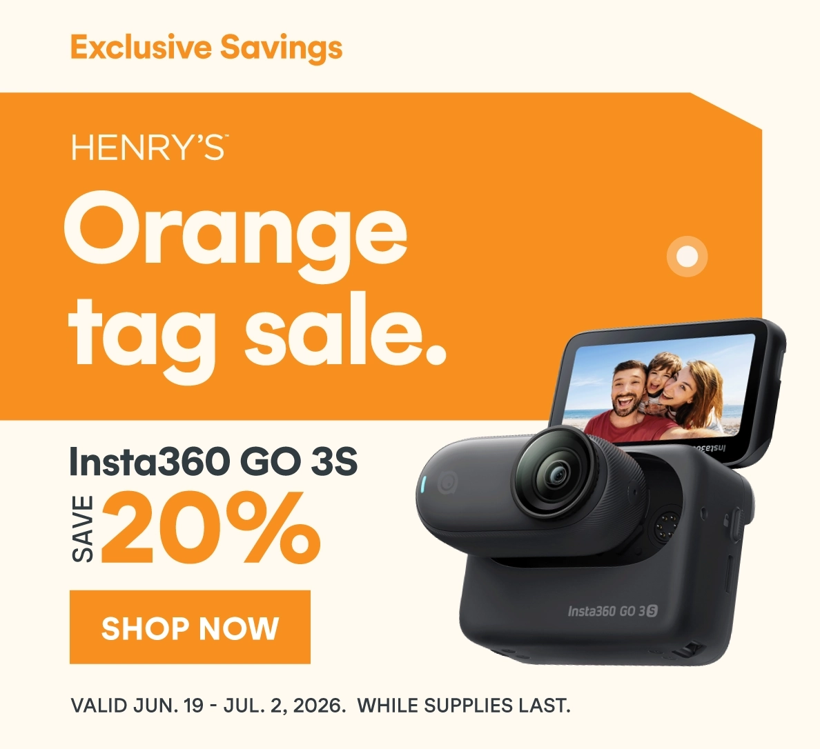 Orange Tag Sale - Save on Insta360 Go 3S