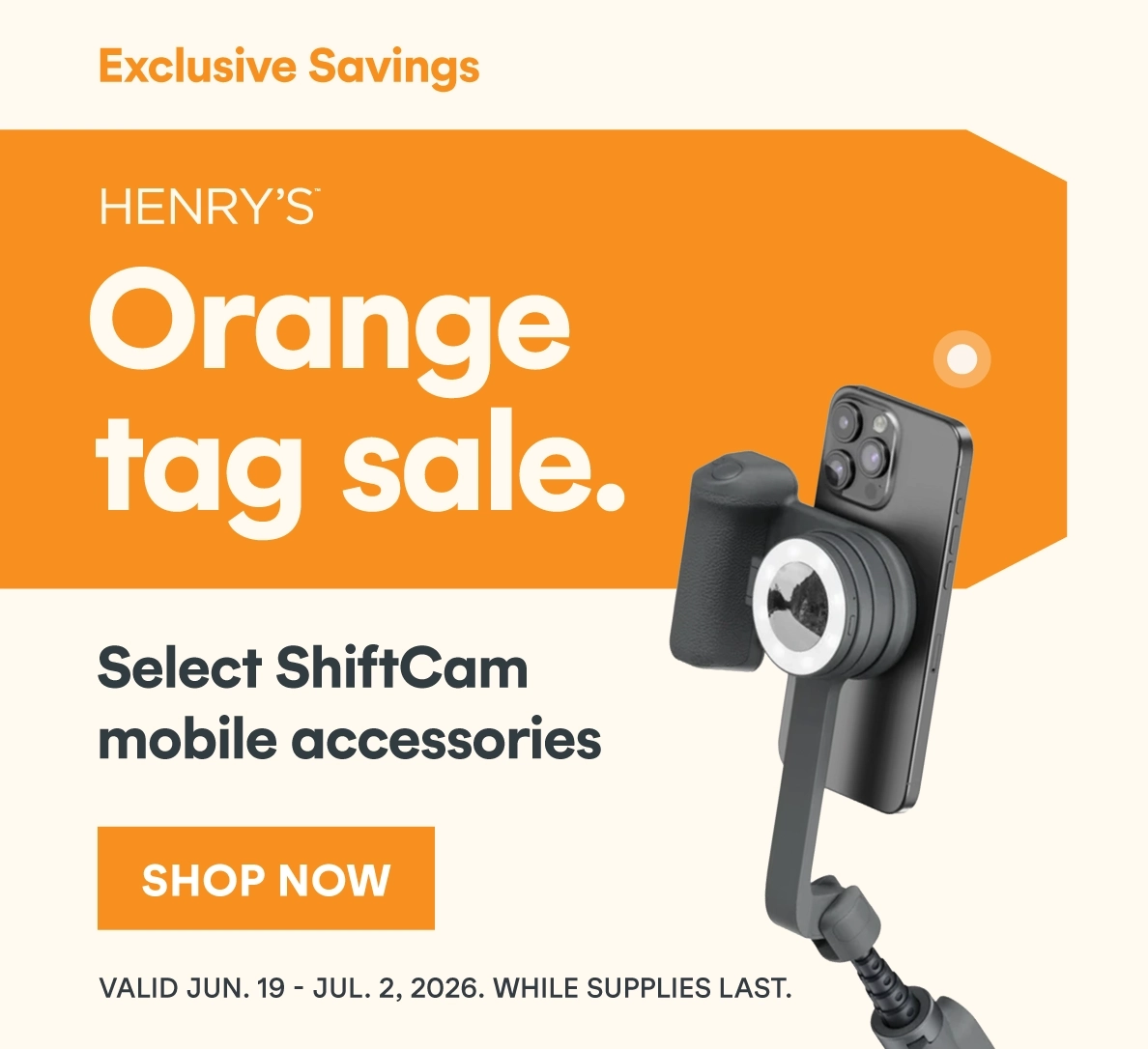 Orange Tag Sale - Save on Select ShiftCam Mobile Accessories