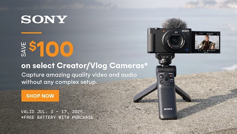 Save $100 on select Sony Vlog Cameras