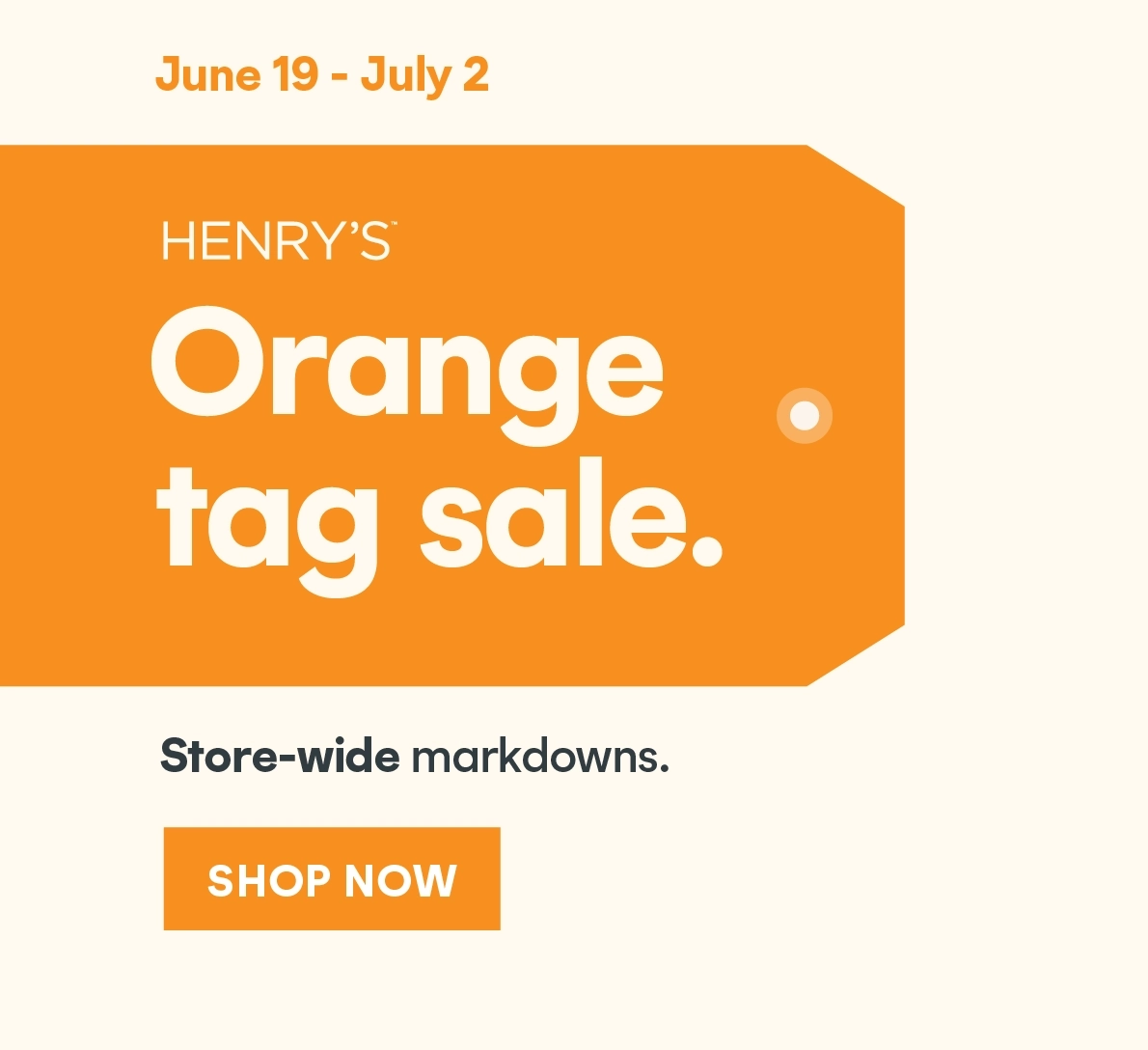 Orange Tag Sale - Store-wide markdowns - Shop now