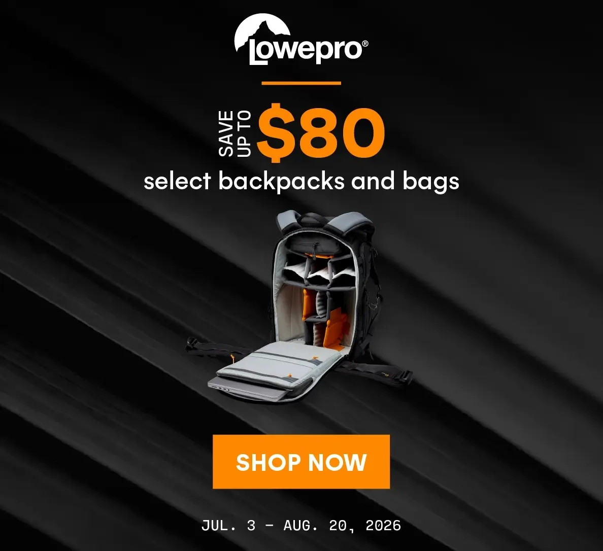 Save up to $80 on select Lowepro bags and backpacks