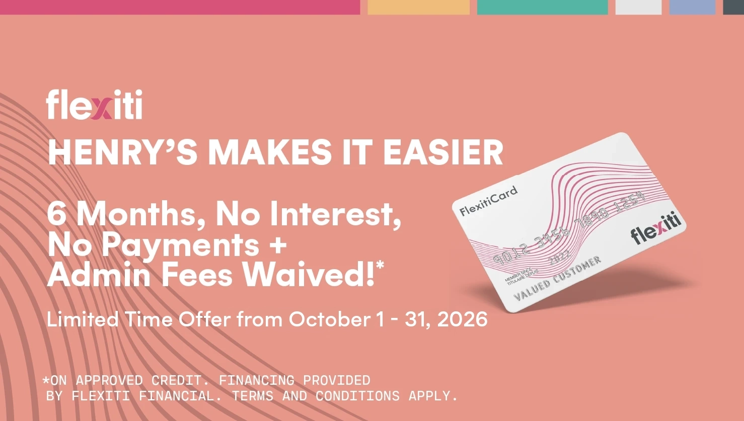 Financing with no interest or payments for 6 months plus admin fees waived!
