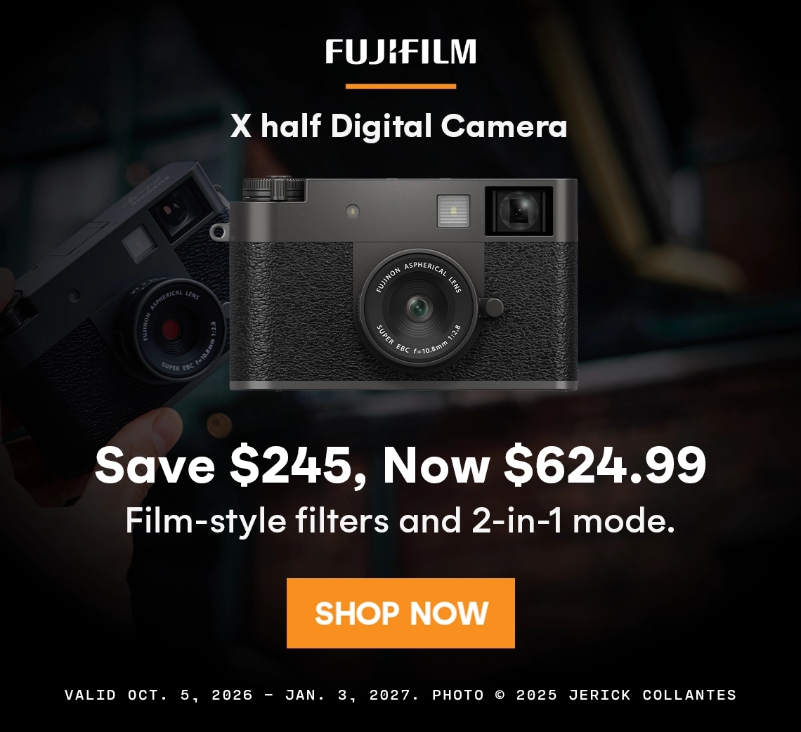 Save $245 on the Fujifilm X half digital camera for a limited time!