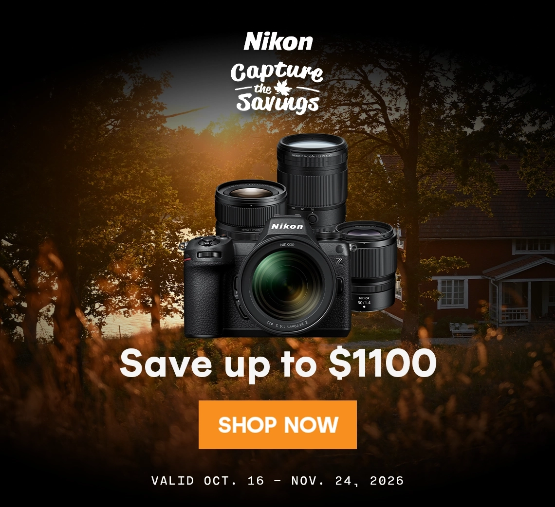 Save up to $1100 on select Nikon cameras and lenses!