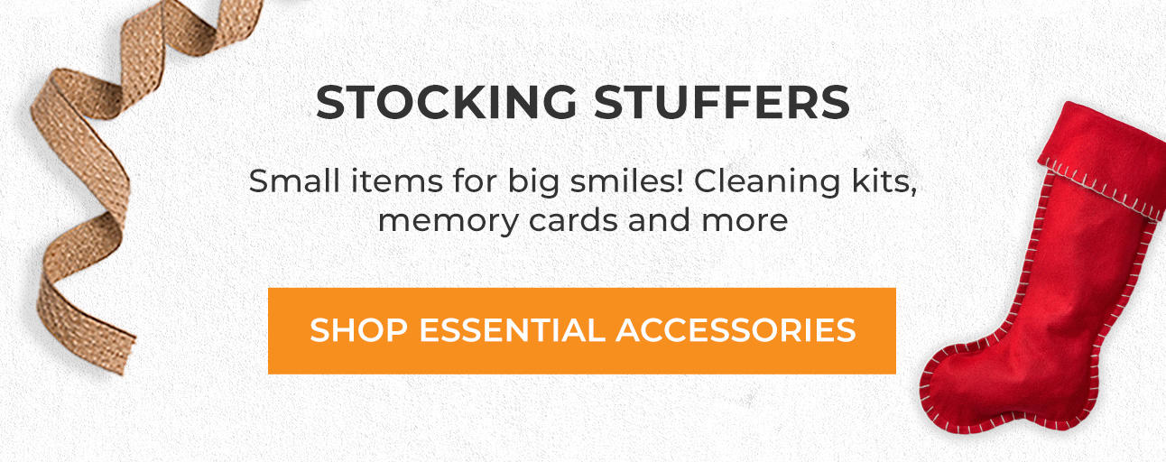 Stocking Stuffers: Small items for big smiles! Cleaning kits, memory cards, and more
