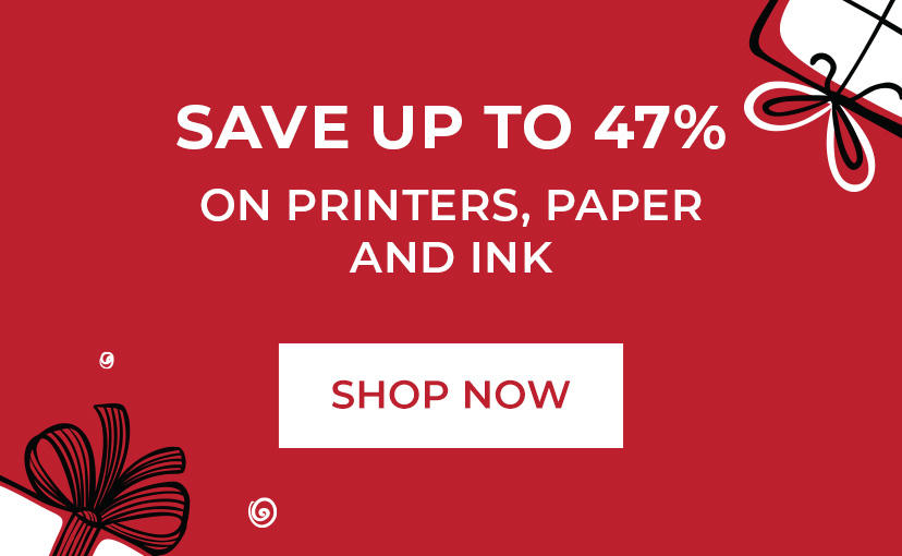 Save up to 47% on Printers, Papers, and Ink