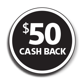 $50 Sony Cashback offer badge