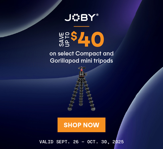 Save up to $40 on select Compact and Gorillapod mini tripods