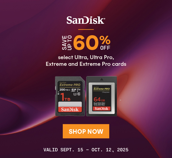 Save up to 60% off select SanDisk Ultra, Ultra Pro, Extreme and Extreme Pro cards