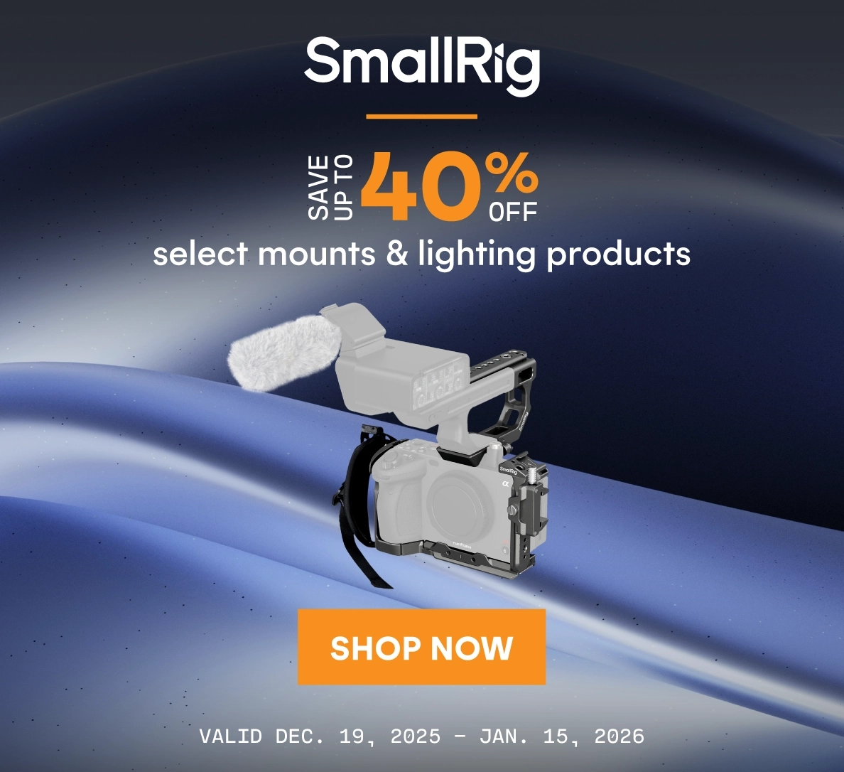 Save up to 40% on select SmallRig mounts and lighting products.
