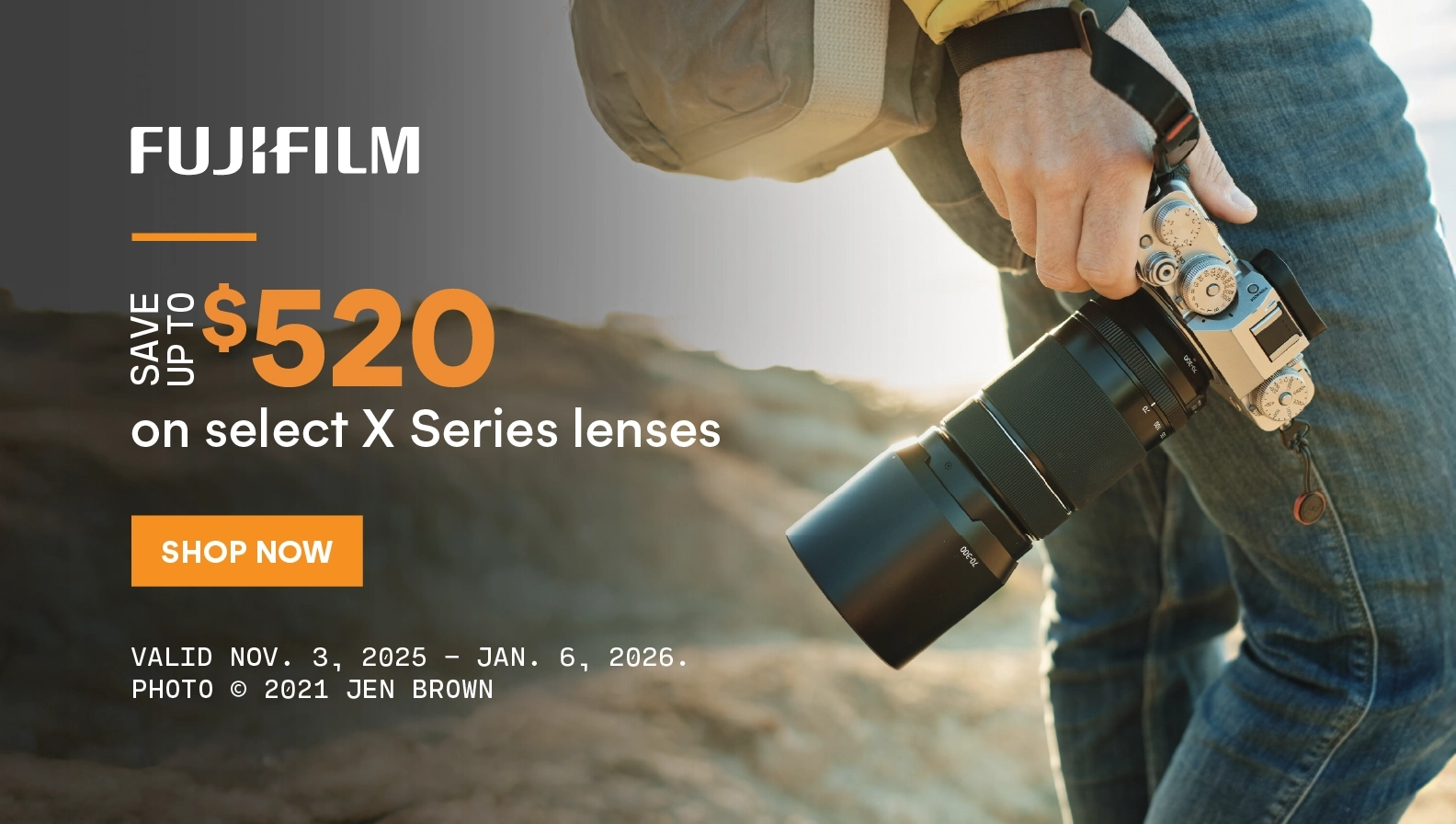 Save up to $520 on select Fujifilm X series lenses
