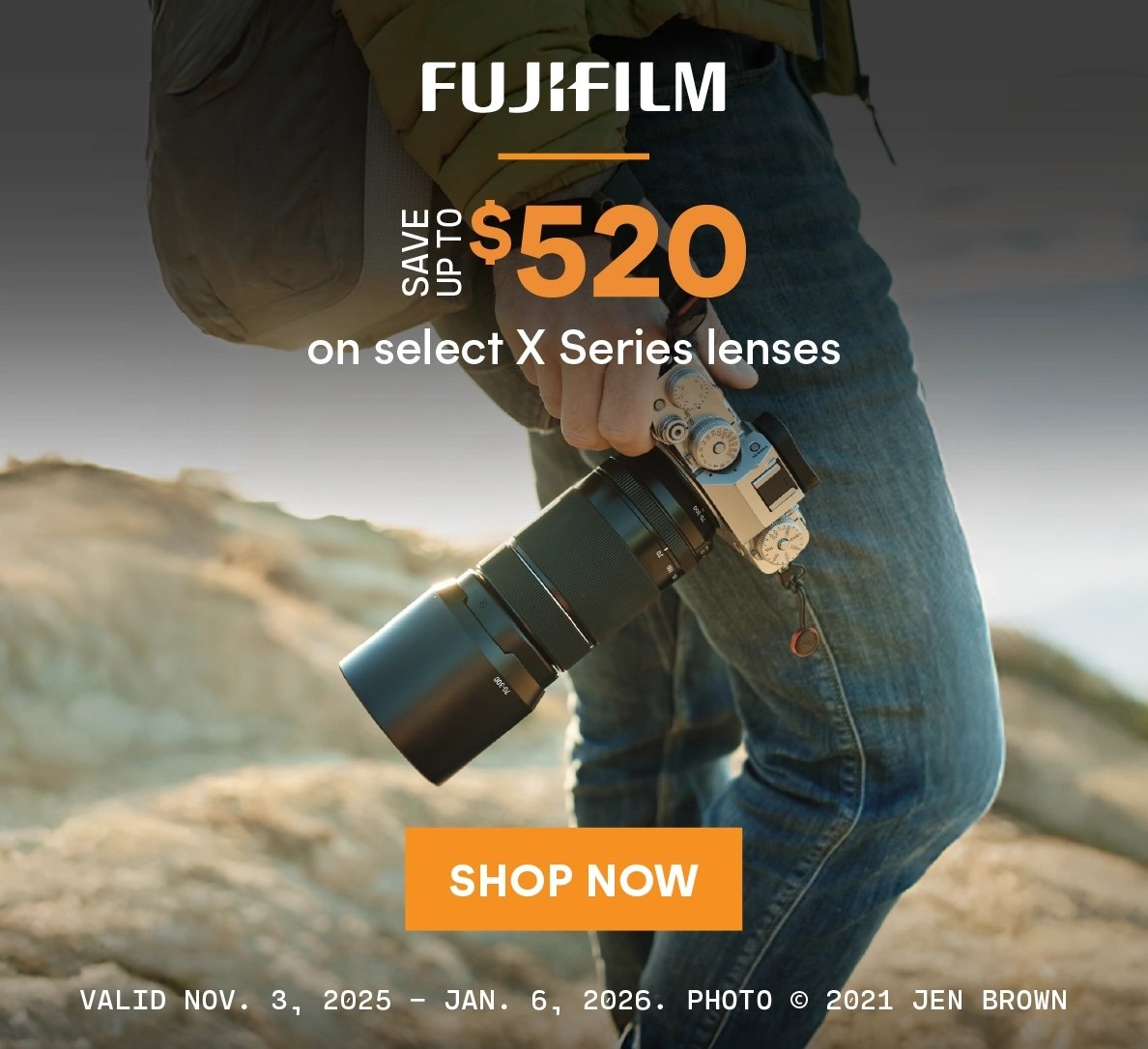 Save up to $520 on select Fujifilm X series lenses