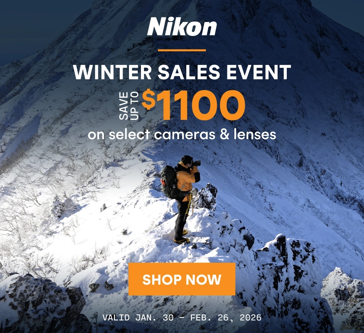 Save up to $1100 during the Nikon Winter Sales Event!