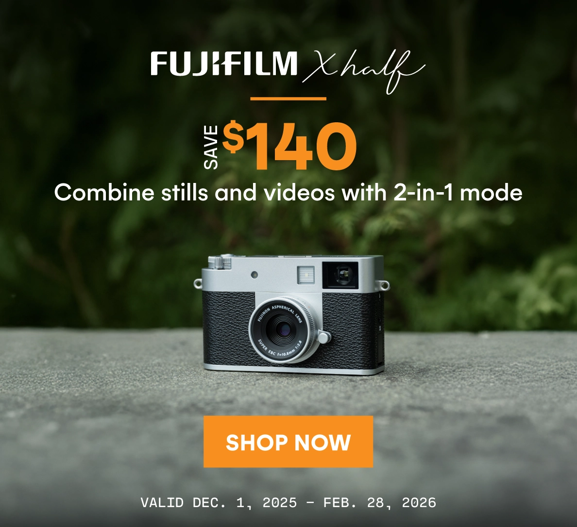 Save $140 on the Fujifilm X half Digital Camera!