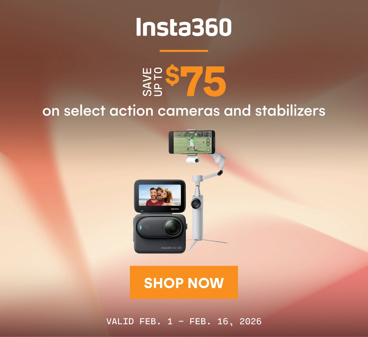 Save up to $75 on Insta360 action cameras and stabilizers