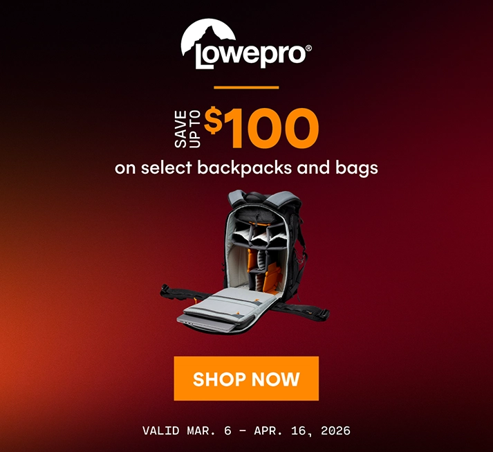 Save up to $100 on select Lowepro backpacks and bags