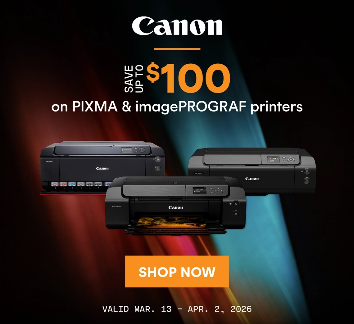 Save up to $100 on Canon PIXMA and imagePROGRAF printers