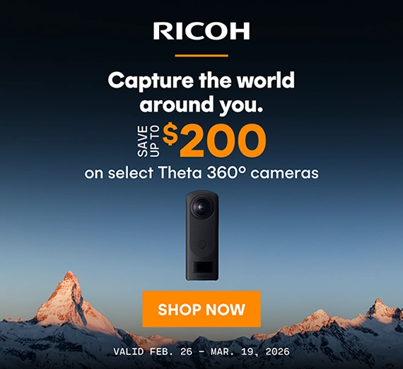Save up to $200 on Ricoh Theta 360 degree cameras