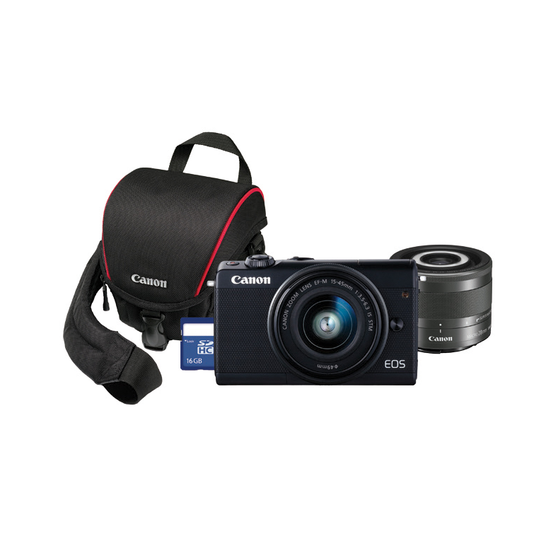 Canon EOS M100 with 15-45mm 28mm Bag/Card Henry's