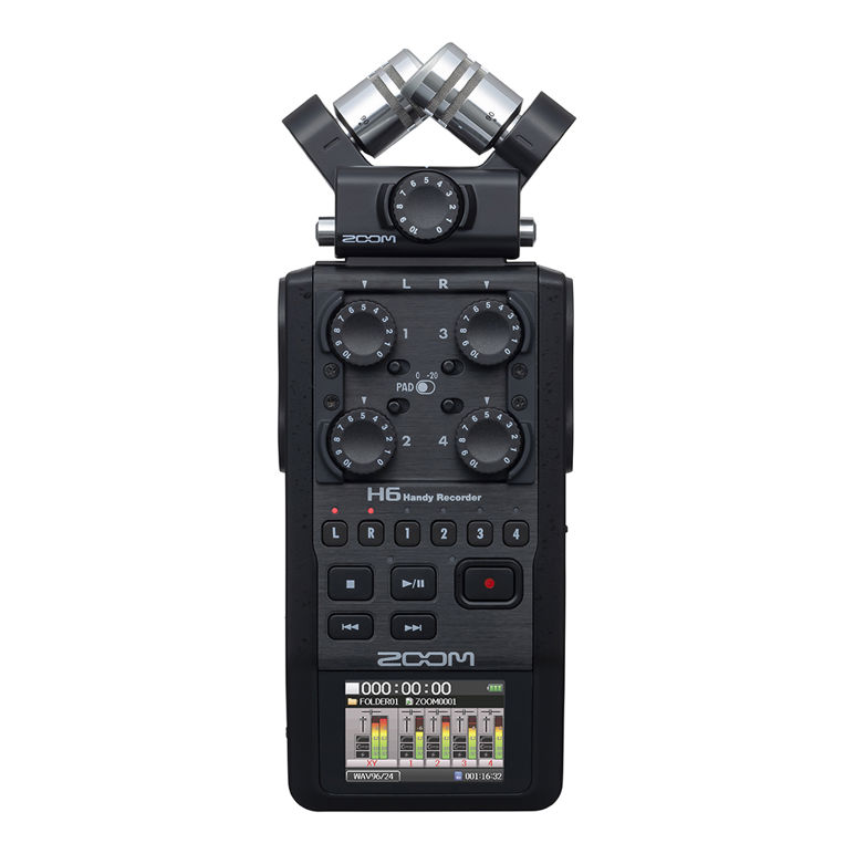 Zoom H6 Black Handy Stereo Field Recorder