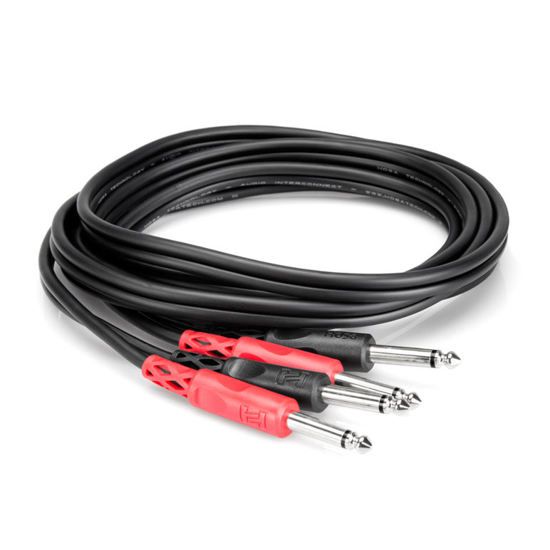 Hosa 2X 1/4" TS to 1/4" TS Cable, 1M