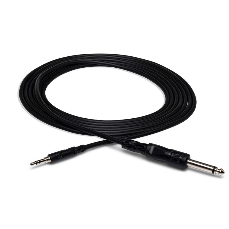 Hosa 1/4" TS to 3.5mm TRS Cable, 5'
