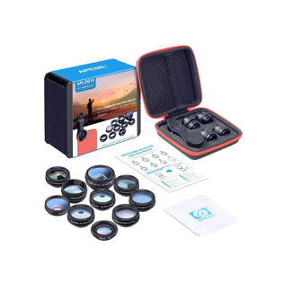 Apexel Universal Clip 10 in 1 Lens Black