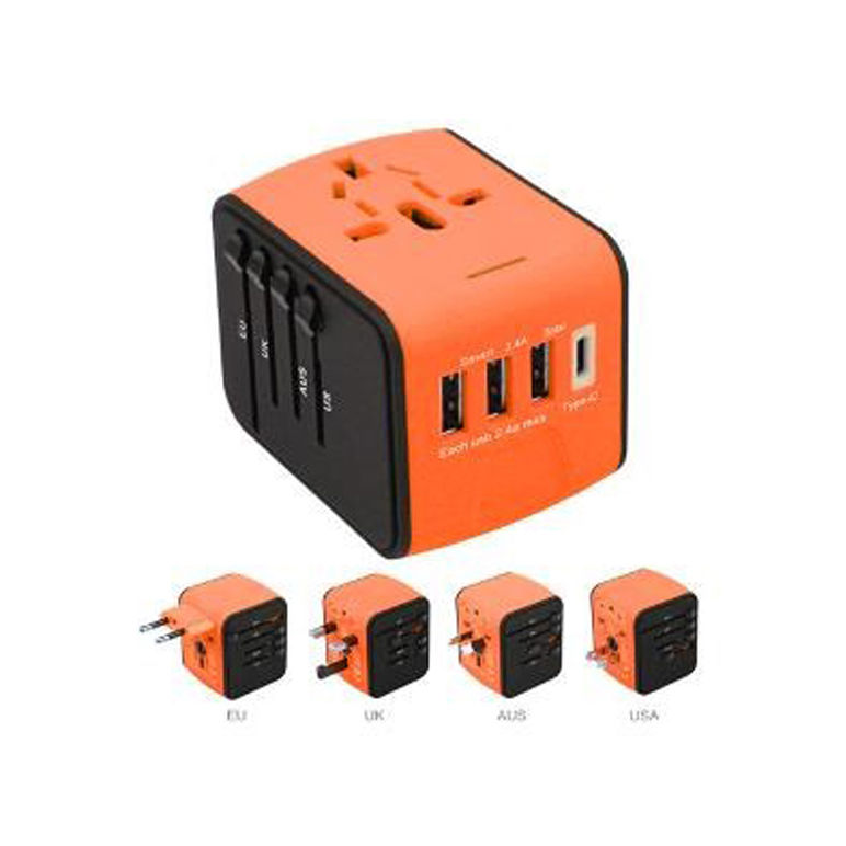 Ultralink Travel Adapter Type-C Orange with USB