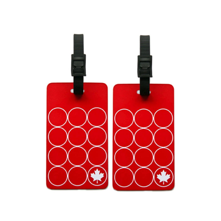 Orb Luggage Tags Maple Leaf Red/White