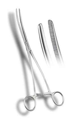 Bozeman Uterine Forceps, Curved, 10 1/4"