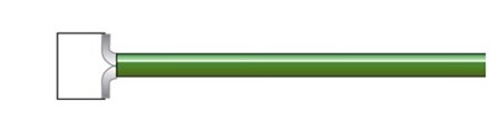 Square Electrode 1.0 cm x 0.7 cm x 12 cm, 15° bend