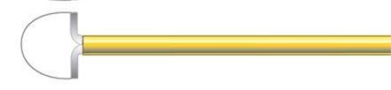 Square Loop Electrode 1.0 cm x .4 cm, 8 cm, 15° bend