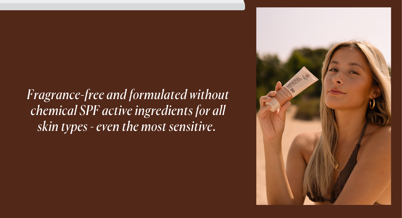 Mineral SPF 50 Tinted Face Lotion is great for sensitive skin