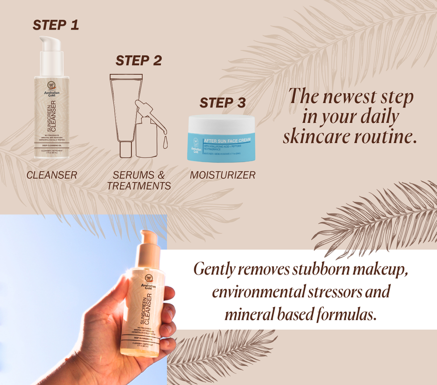 Sunscreen Cleanser removes makeup